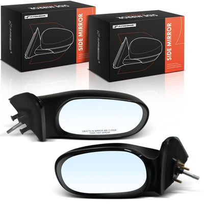 2 Pcs Driver & Passenger Black Manual Adjustment Mirror Assembly