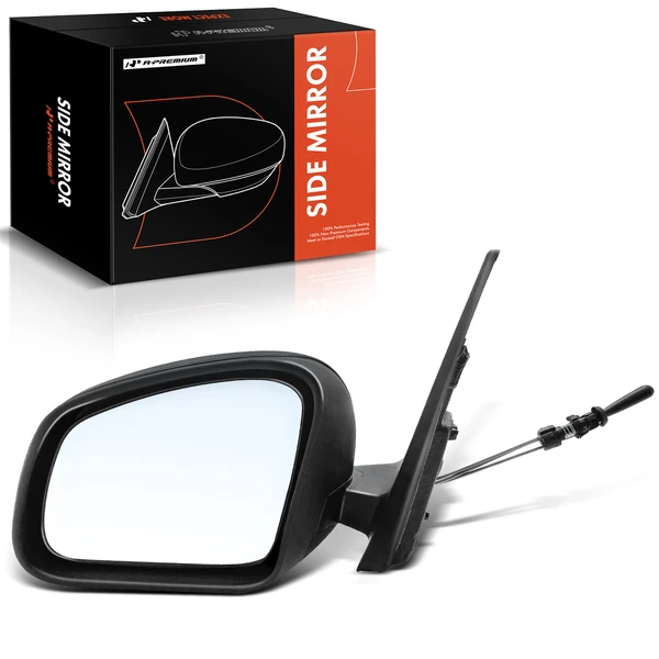 2016-2017 Smart Fortwo Left Driver Side Mirror, Manual Adjustment, Manual Folding, Textured Black A-Premium APMI989TW