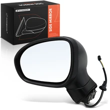 2016-2022 Fiat 500X Left Driver Side Mirror, Powered, with Heated, Smooth Black A-Premium APMI2289TW