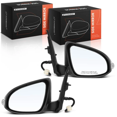 2 Pcs Driver & Passenger Black Mirror with Power Glass Adjust
