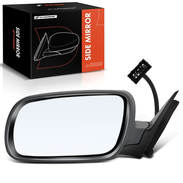 Left Driver Side Mirror, with Heating, Power Adjustment, Manual Folding, Primed Gray A-Premium APMI998TW