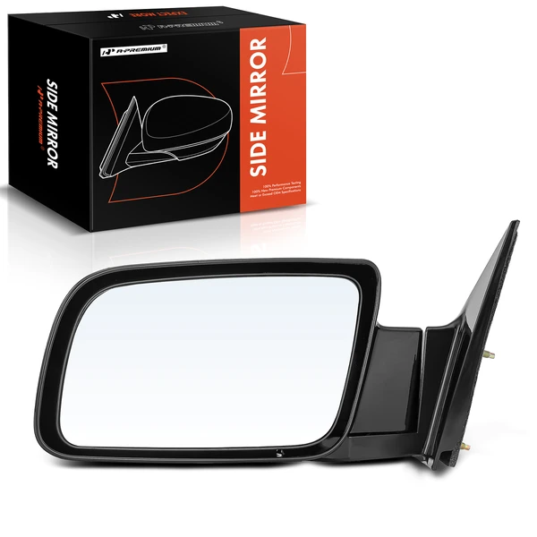 Left Driver Side Mirror, Manual, Black A-Premium APMI212