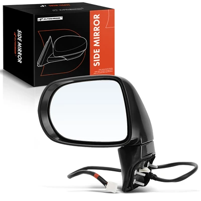 Front Driver Black Power Heated Mirror