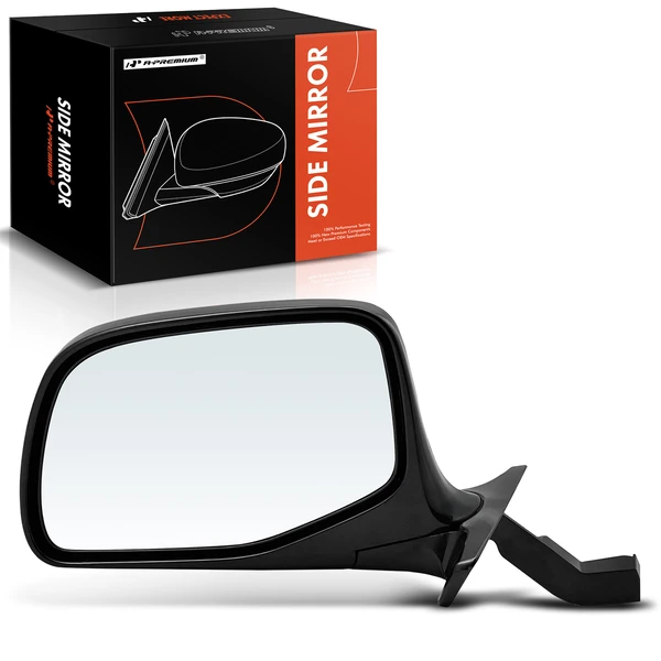 1992-1996 Ford Bronco Left Driver Side Mirror, Manual 1992-1996 Ford Bronco, Smooth Black A-Premium APMI1002TW