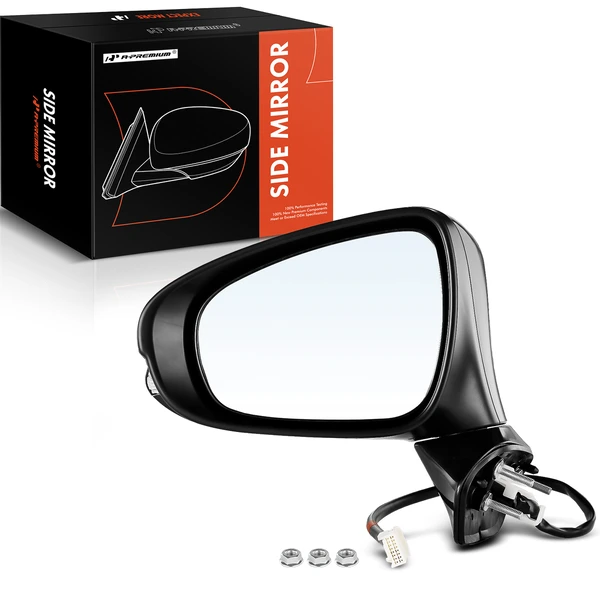 2013-2015 Lexus ES350 Left Driver Side Mirror, Powered, with Heated, Black A-Premium APMI179