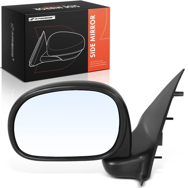 Left Driver Side Mirror, Manual Adjustment, Power Folding, Textured Black A-Premium APMI2681TW