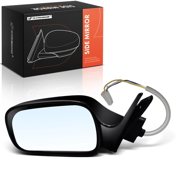 Left Driver Side Mirror, Power Adjustment, Non-Folding, Black A-Premium APMI2930TW
