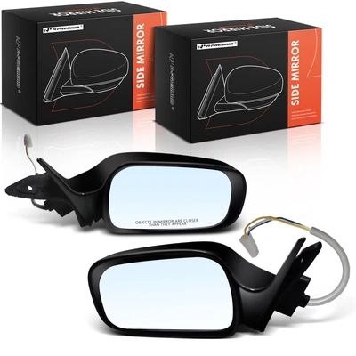 2 Pcs Power Mirror Smooth Black