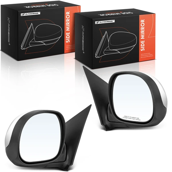 1997-1999 Ford F-250 Driver & Passenger Mirror, Powered 1997-1999 Ford F-250, Chrome A-Premium APMI214