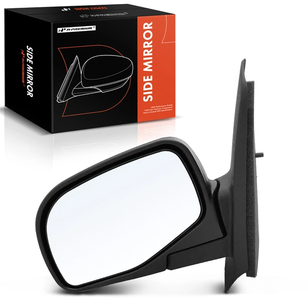 Left Driver Side Mirror, Manual Adjustment, Manual Folding, Textured Black A-Premium APMI1068TW