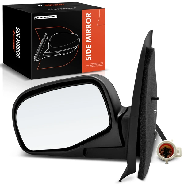 Left Driver Side Mirror, Power Adjustment, Manual Folding, Textured Black A-Premium APMI1069TW