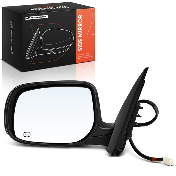 Left Driver Side Mirror, with Heating, Power Adjustment, Manual Folding, Black A-Premium APMI354