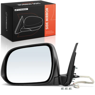 Front Driver Black Manual Folding Mirror