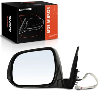 Front Driver Black Power Heated Mirror