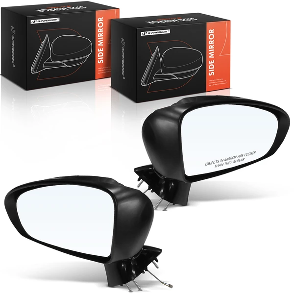 Driver & Passenger Mirror, Power Adjustment, Manual Folding, Textured Black A-Premium APMI2956TW
