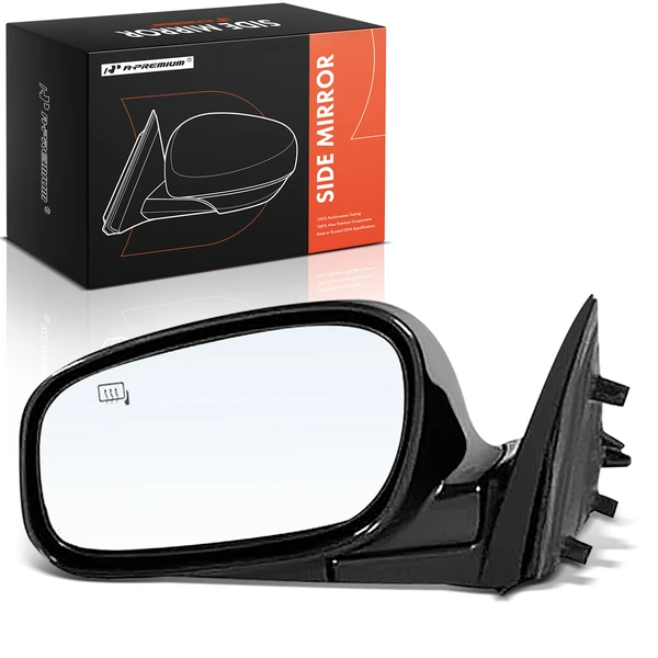 Left Driver Side Mirror, with Heating, Power Adjustment, Manual Folding, Black A-Premium APMI2698TW