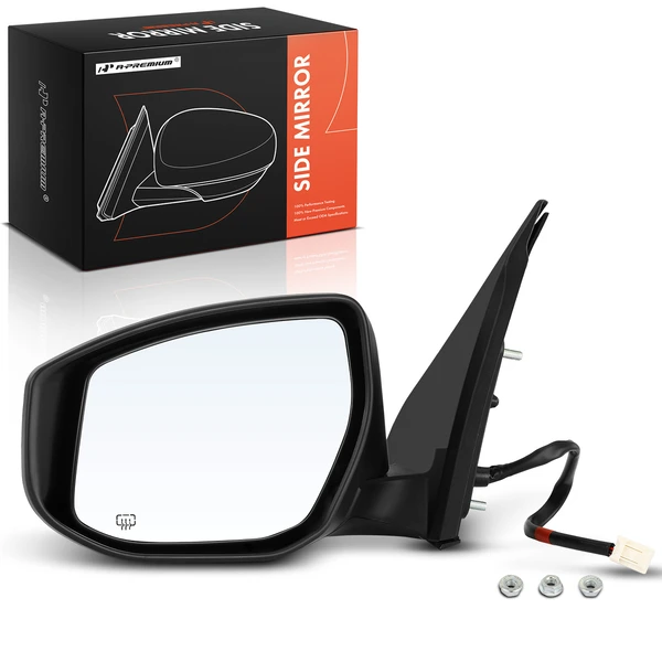 2013-2019 Nissan Sentra Left Driver Side Mirror, Powered, with Heated, Black A-Premium APMI357