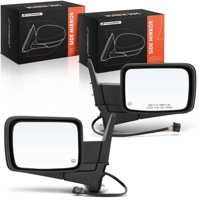 2 Pcs Front Black Power Heated Mirror