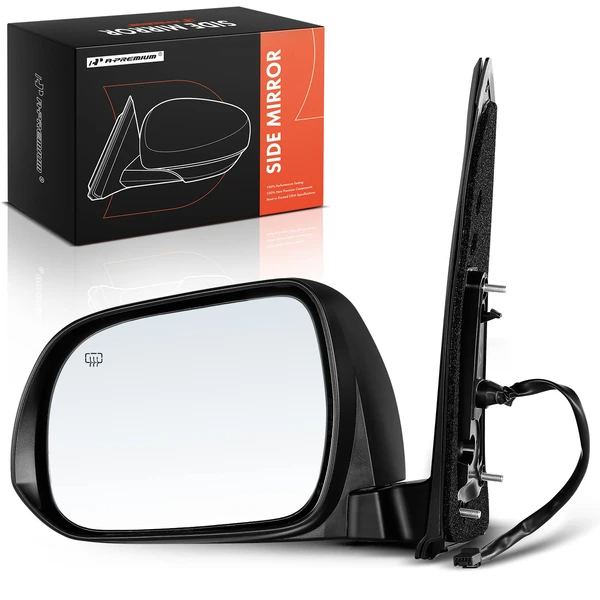 Left Driver Side Mirror, with Heating, Power Adjustment, Manual Folding, Black A-Premium APMI011