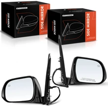 Driver & Passenger Mirror, with Heating, Power Adjustment, Manual Folding, White & Black A-Premium APMI113
