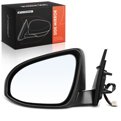 Front Driver Black Manual Folding Mirror