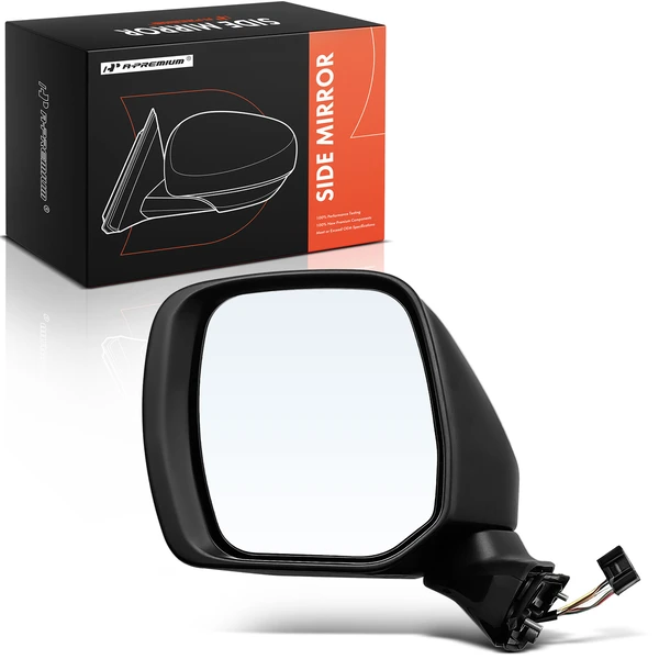 Left Driver Side Mirror, Powered, with Heated, Smooth Black A-Premium APMI2308TW