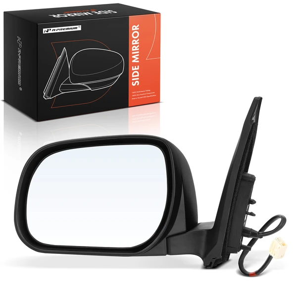 Left Driver Side Mirror, Powered, Black A-Premium APMI360