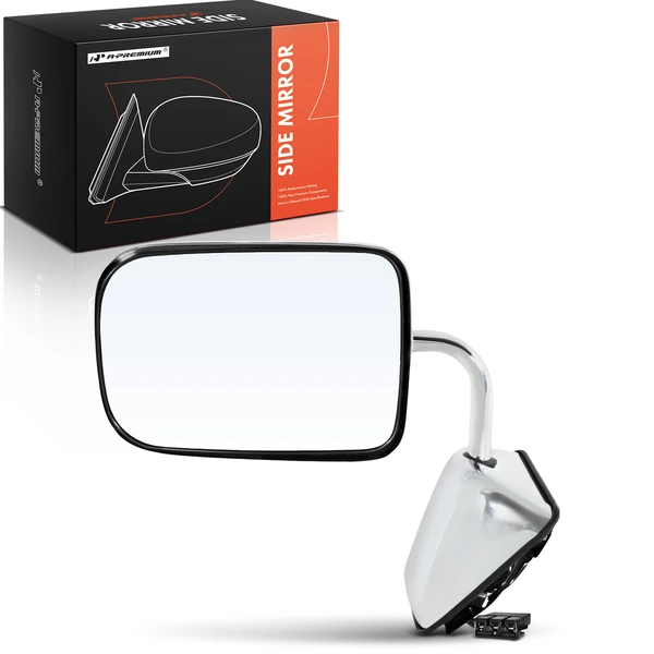 1984-1989 Dodge W100 Left Driver Side Mirror, Powered 1984-1989 Dodge W100, Chrome A-Premium APMI2700TW