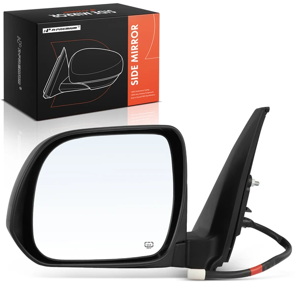 Left Driver Side Mirror, with Heating, Power Adjustment, Manual Folding, Black A-Premium APMI362