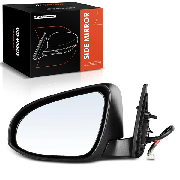 Left Driver Side Mirror, with Heating, Power Adjustment, Manual Folding, Black A-Premium APMI140
