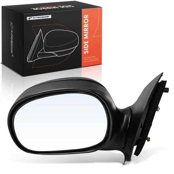 2002-2003 Ford F-150 Left Driver Side Mirror, Manual, Smooth Black A-Premium APMI2701TW