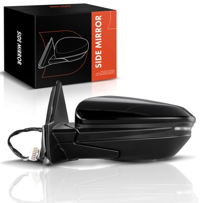 Front Driver Black Power Heated Mirror