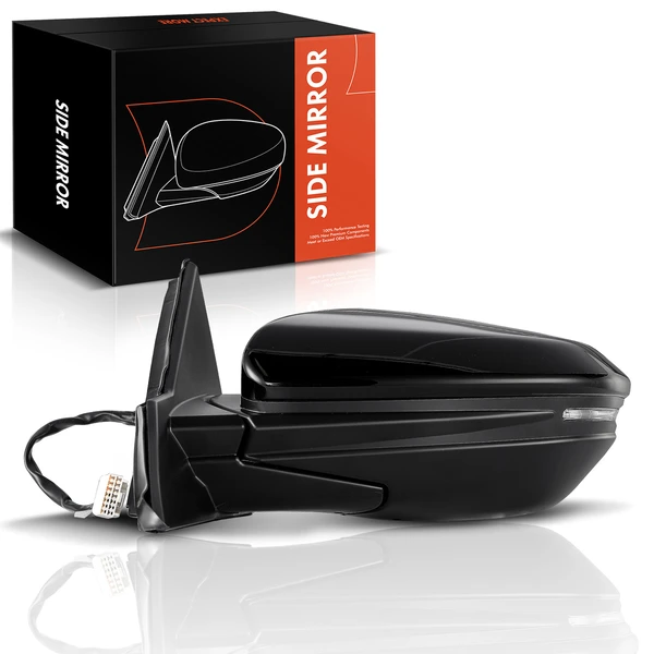 2016-2021 Honda Civic Left Driver Side Mirror, with Heating, Power Adjustment, Manual Folding, Black A-Premium APMI023