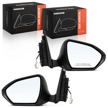 Left & Right Mirror, Power Adjustment, Manual Folding, Smooth Black A-Premium APMI3119TW