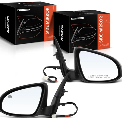 2 Pcs Driver & Passenger Black Mirror with Power Glass Adjust