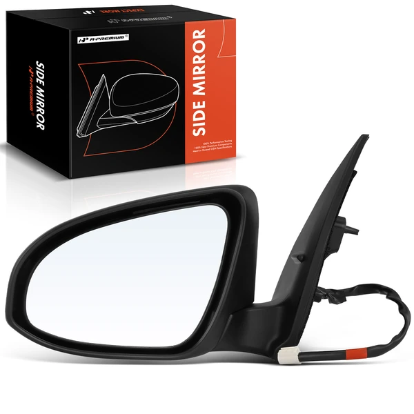 Left Driver Side Mirror, with Heating, Power Adjustment, Manual Folding, Black A-Premium APMI363
