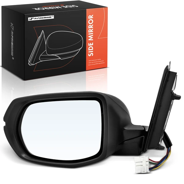 2016 Honda CR-V Left Driver Side Mirror, with Heating, Power Adjustment, Manual Folding, Smooth Black A-Premium APMI2314TW