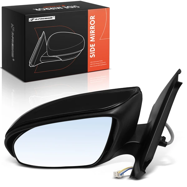 Left Driver Side Mirror, Power Adjustment, Manual Folding, Black A-Premium APMI2961TW