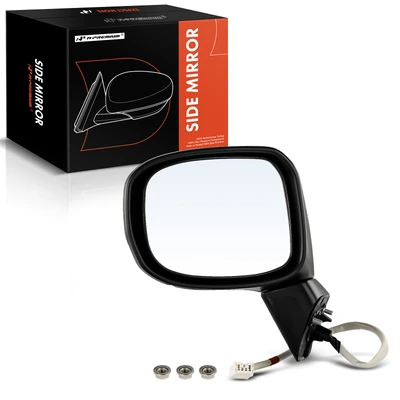 Front Driver Black Manual Folding Mirror