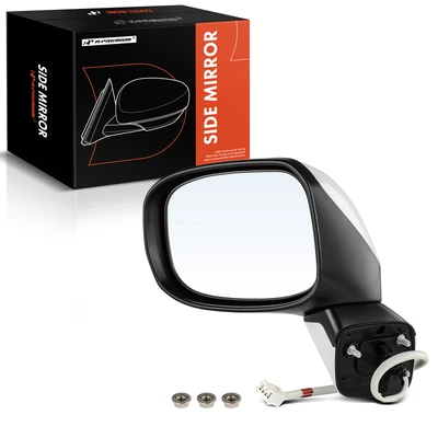 Front Driver White Manual Folding Mirror
