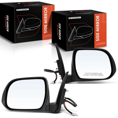 2 Pcs Driver & Passenger Textured Black Mirror with Power Glass Adjust