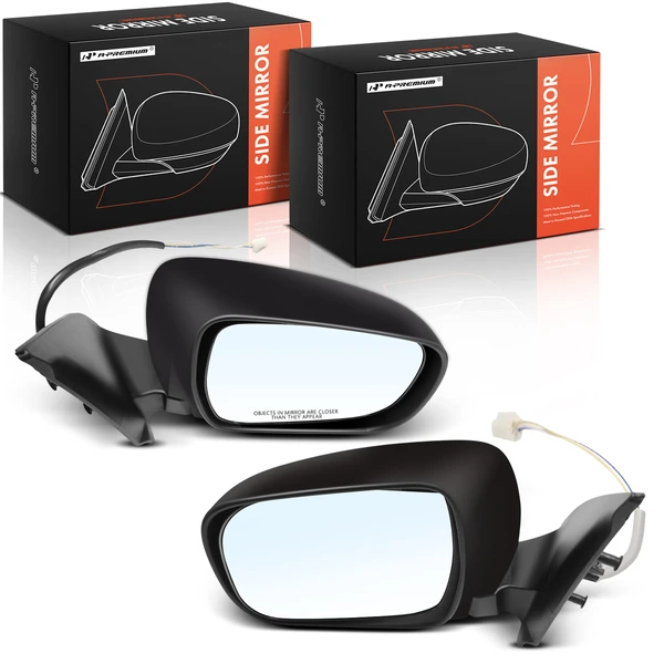 Driver & Passenger Mirror, Powered, Paintable Black A-Premium APMI2941TW
