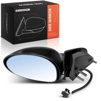 1997-2002 Saturn SC1 Driver Side Mirror Assembly, Power Adjustment, Manual Folding, Smooth Black A-Premium APMI3078TW