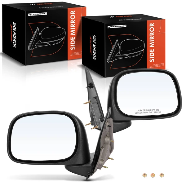 Driver & Passenger Mirror, Manual, Black A-Premium APMI224