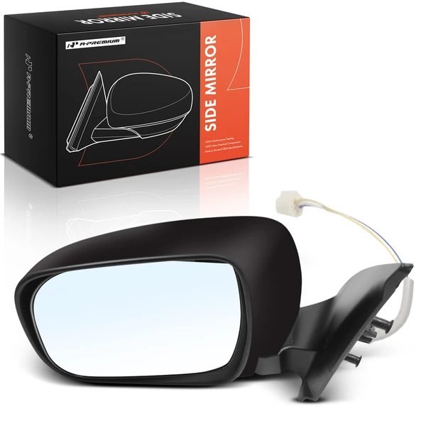 Left Driver Side Mirror, Powered, Paintable Black A-Premium APMI2940TW