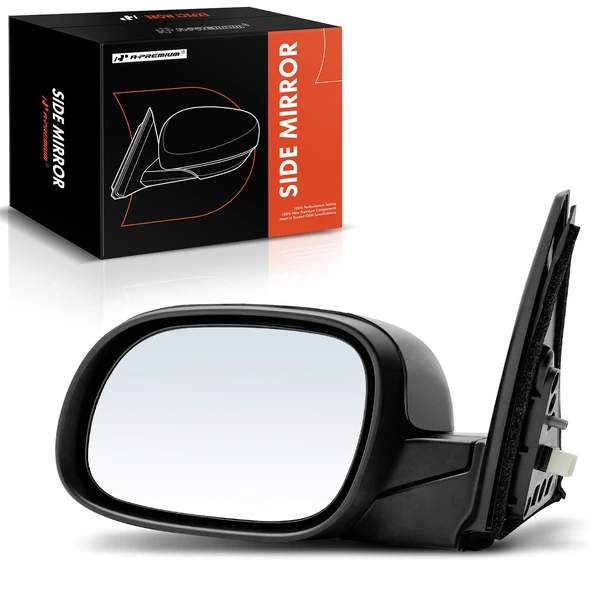 Left Driver Side Mirror, with Heating, Power Adjustment, Power Folding, Smooth Black A-Premium APMI1054TW