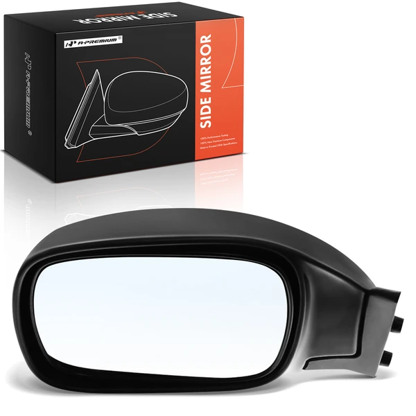 Left Driver Side Mirror, Manual Adjustment, Manual Folding, Black A-Premium APMI2691TW