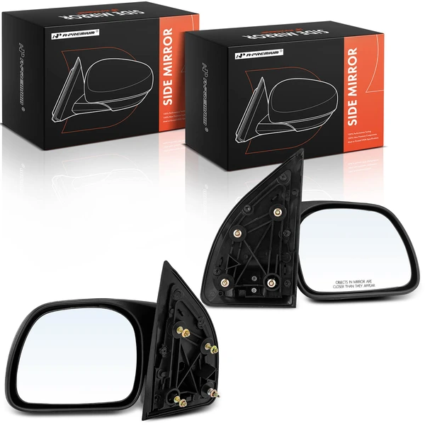 1999-2010 Ford F-250 Super Duty Driver & Passenger Mirror, Manual 1999-2010 Ford F-250 Super Duty, Black A-Premium APMI226