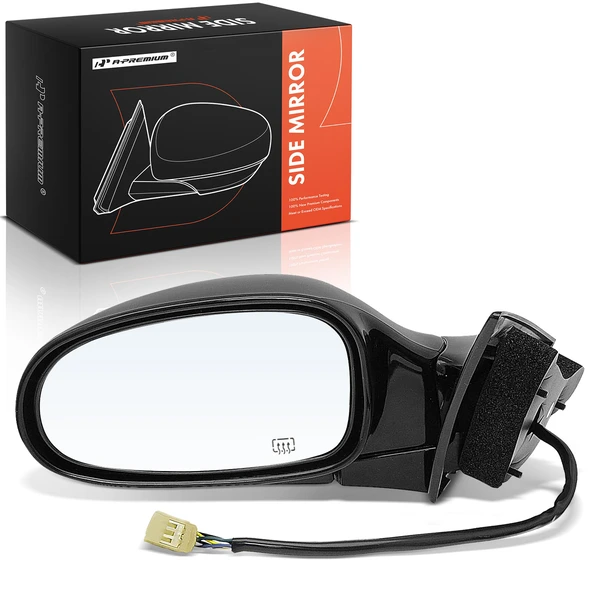 1996-2000 Chrysler Sebring Left Driver Side Mirror, with Heating, Manual Adjustment, Manual Folding, Black A-Premium APMI2692TW