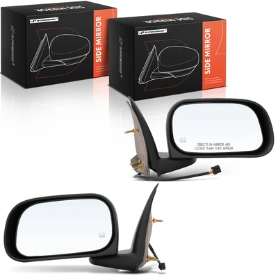 2 Pcs Front Black Power Heated Mirror